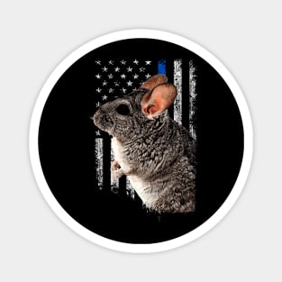 Chinchilla American Flag Whispers, Tee Triumph for Furry Fans Magnet